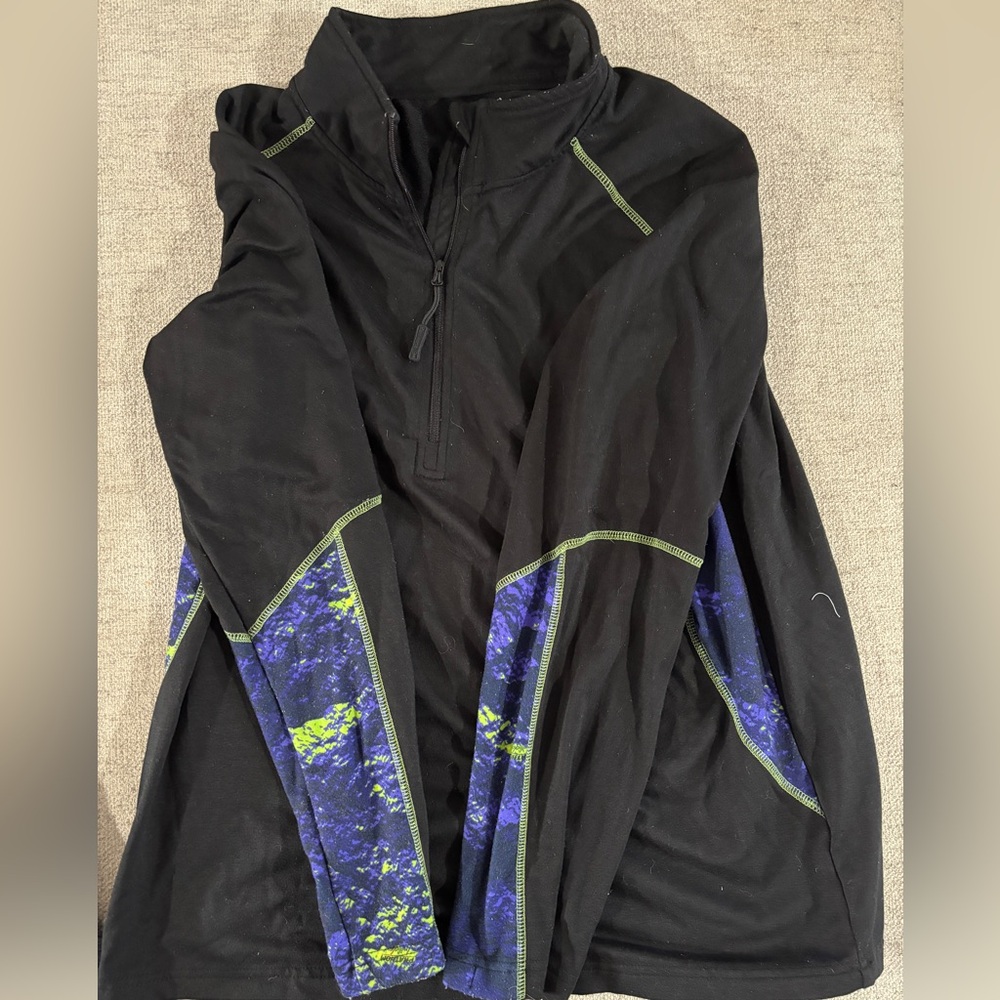 Black and Purple Quarter-Zip Pullover